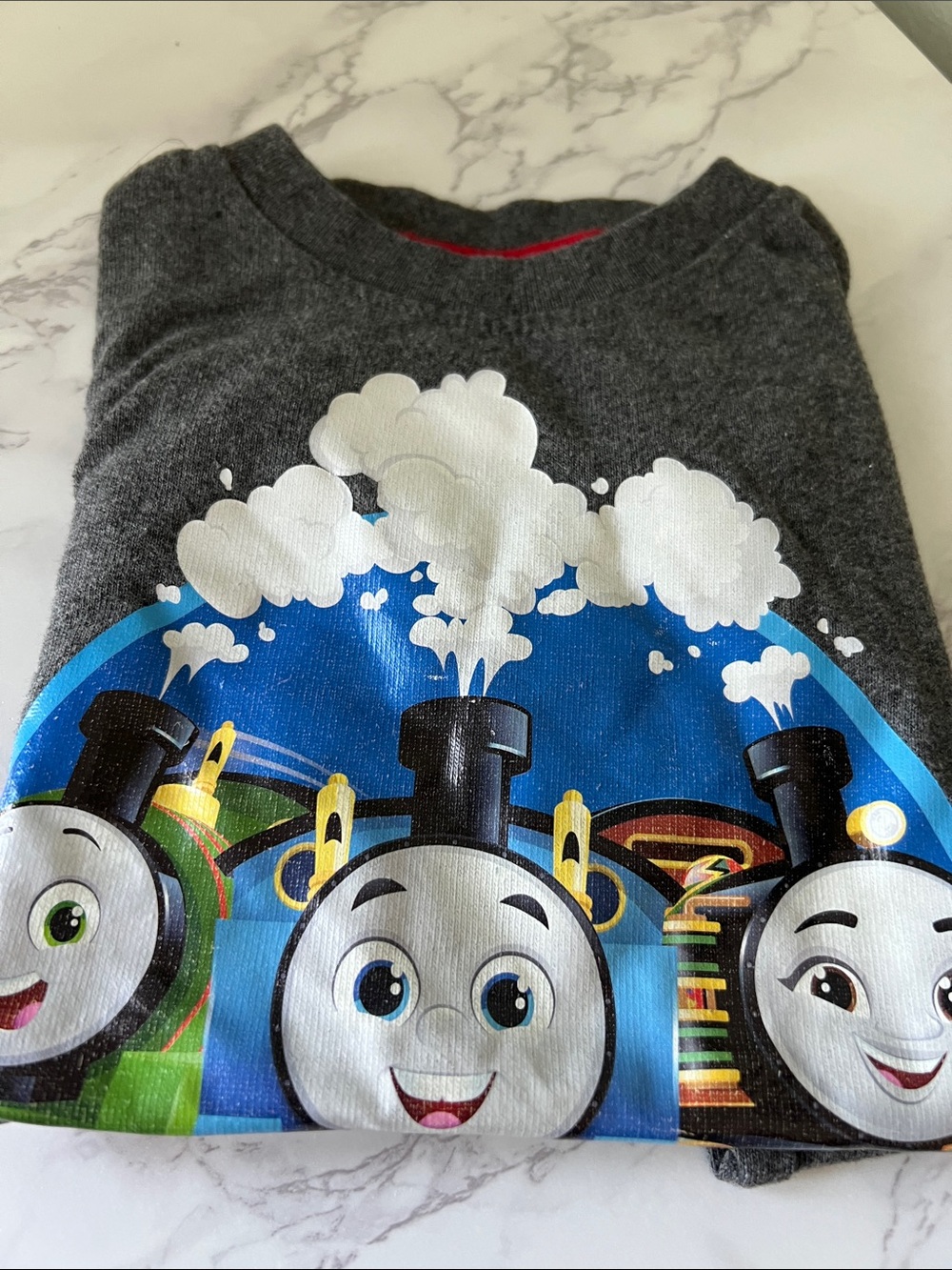Thomas & Friends Gray Kids Shirt with Colorful Train Faces